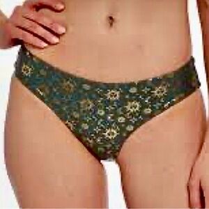 Cyn & Luca Sz L or XL Army Green & Gold Celestial Print Bikini Bottom NWT